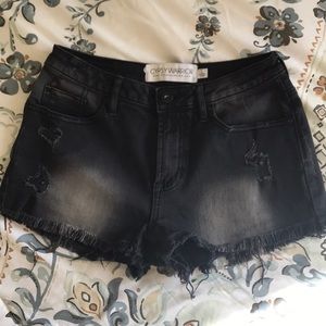 Gypsy Warrior Distressed High Waist Shorts; 1